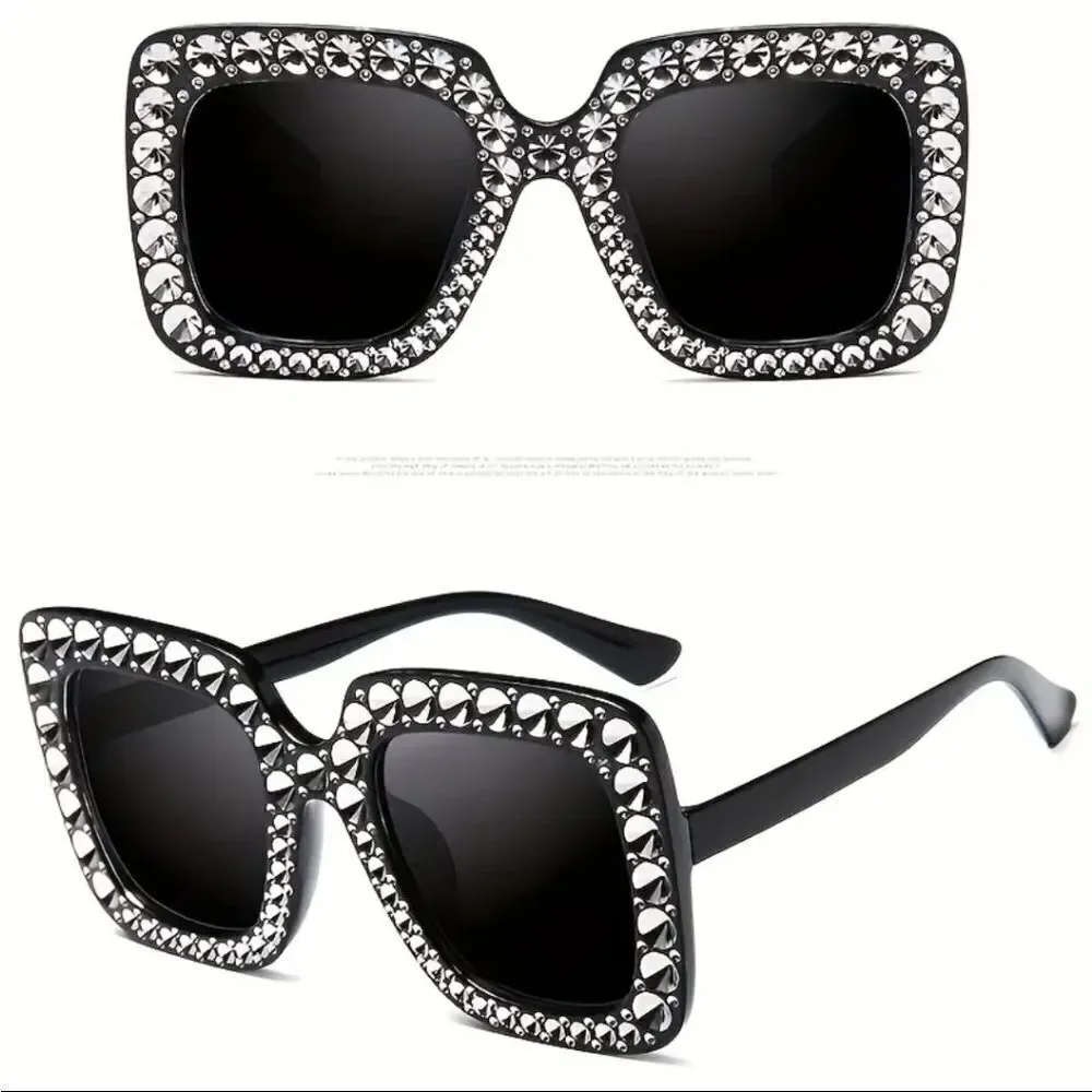 Unisex Luxury Oversized studded sunglasses